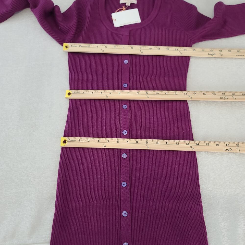 Skies Are Blue Stitch Fix ribbed sweater dress purple NWT Size Medium Office - Picture 8 of 10